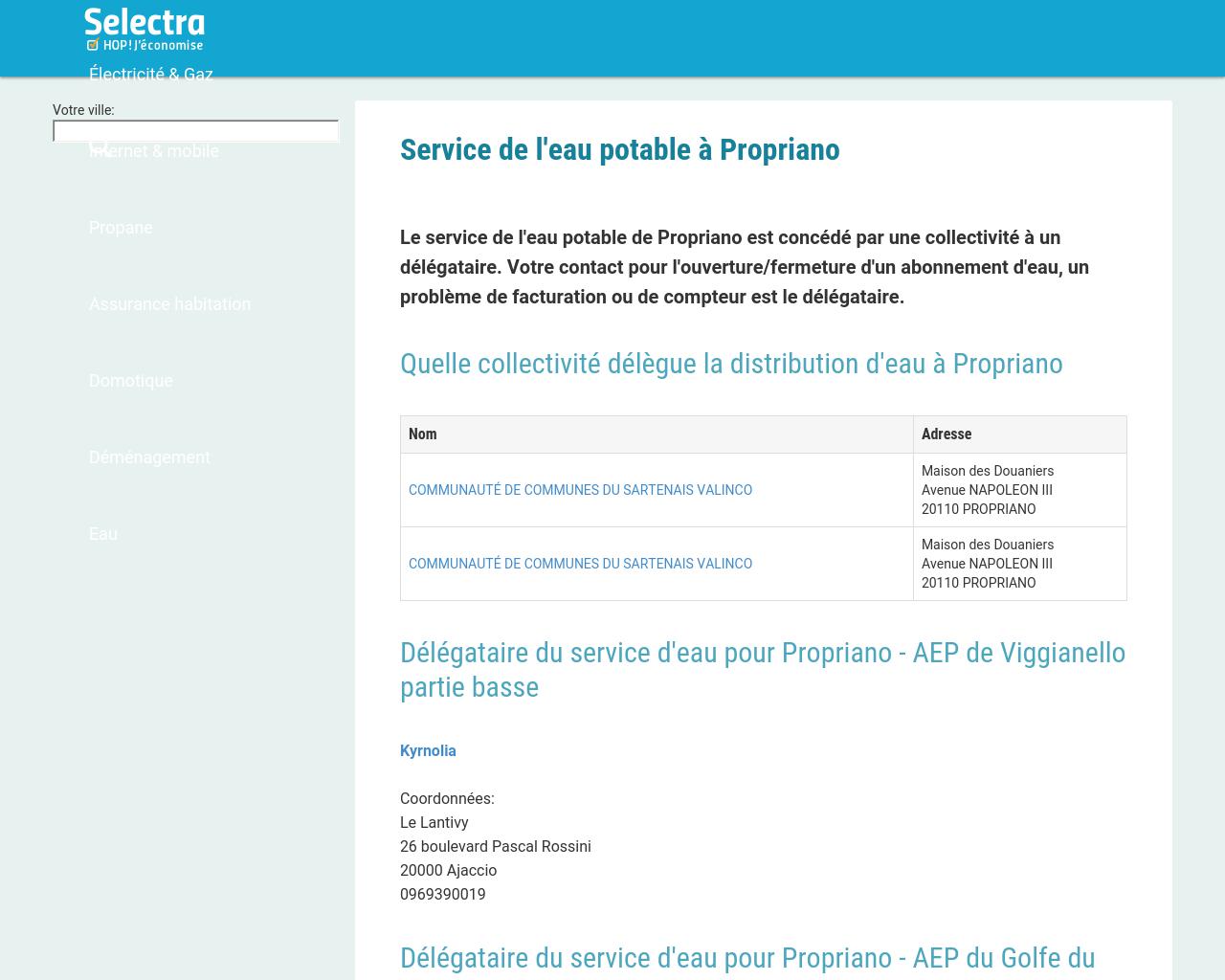 Numéros d'urgence des services des eaux Numéros d'urgence des services des eaux