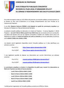 Révision du PLU : enquête publique
