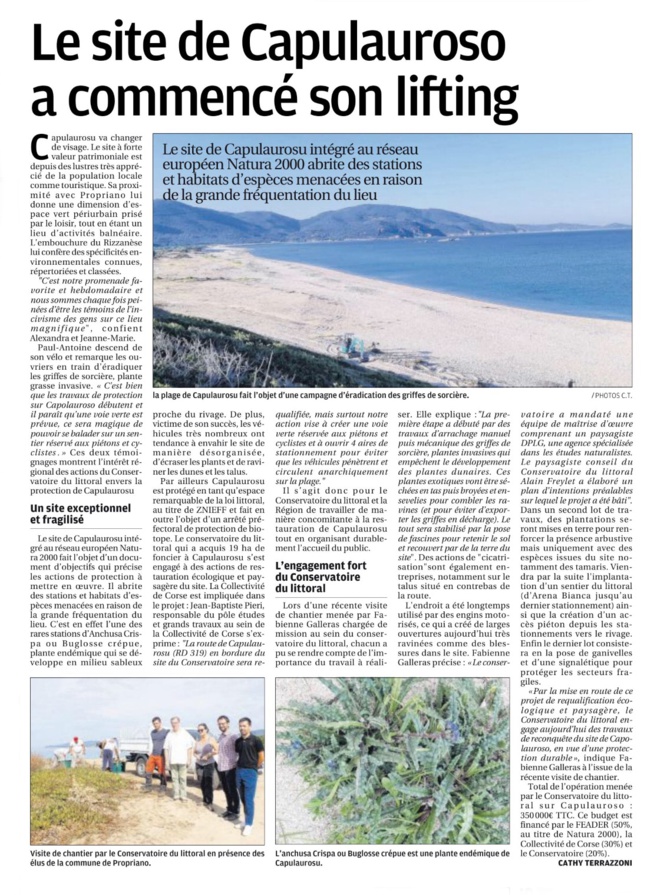 Capu Laurosu : deux projets pour une protection durable Capu Laurosu : deux projets pour une protection durable