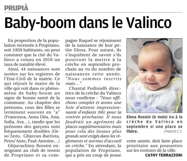 Article Corse Matin 16/02/2019 Article Corse Matin 16/02/2019