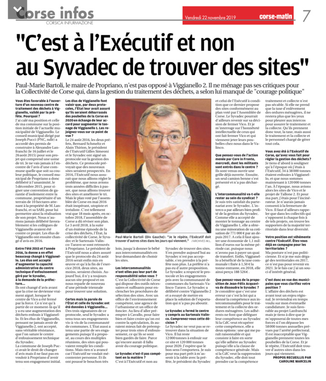 Crise des déchets : la motion du conseil municipal de Propriano Crise des déchets : la motion du conseil municipal de Propriano