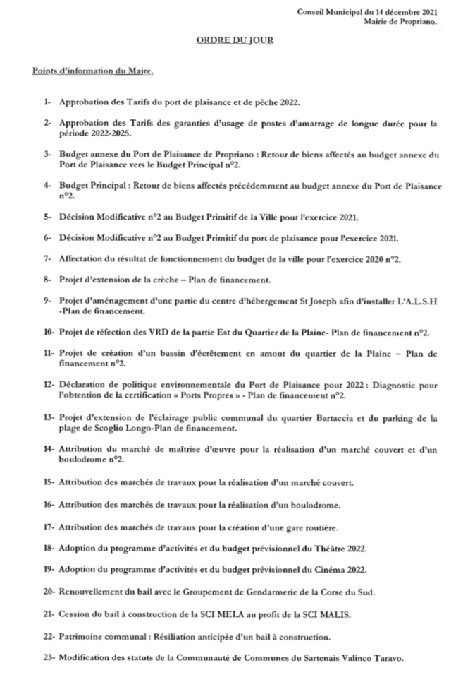 Réunion du conseil municipal le 14 décembre 2021 Réunion du conseil municipal le 14 décembre 2021