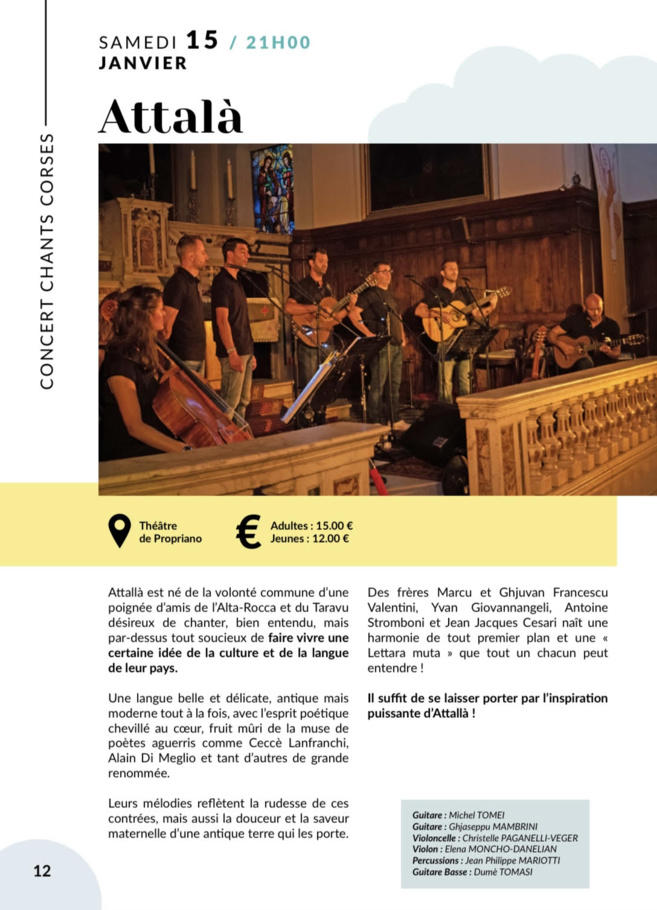 Reporté { Concert ~ chants corses } Attallà Reporté { Concert ~ chants corses } Attallà