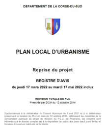 Reprise de la révision du PLU : concertation publique Reprise de la révision du PLU : concertation publique