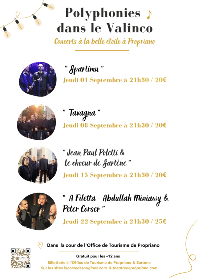 Polyphonies dans le Valinco ~ 4 Concerts à la belle étoile à Propriano Polyphonies dans le Valinco ~ 4 Concerts à la belle étoile à Propriano