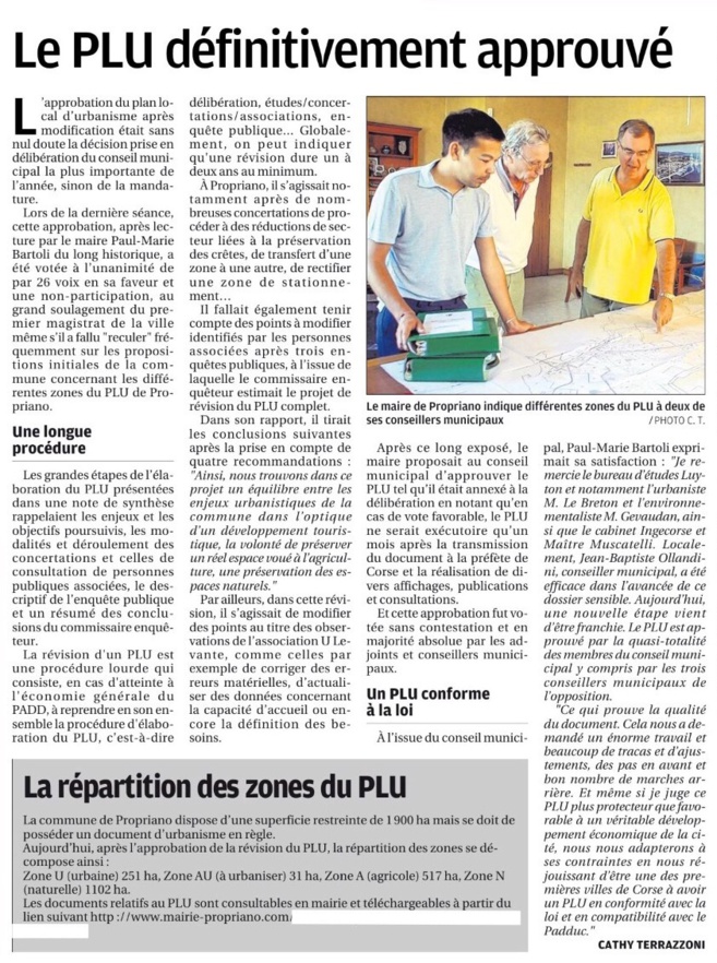 La révision du PLU (Plan Local d'Urbanisme)