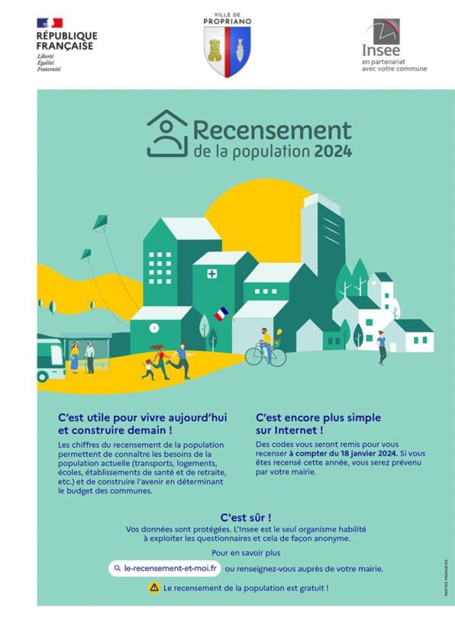 Campagne de recensement 2024 à Propriano Campagne de recensement 2024 à Propriano