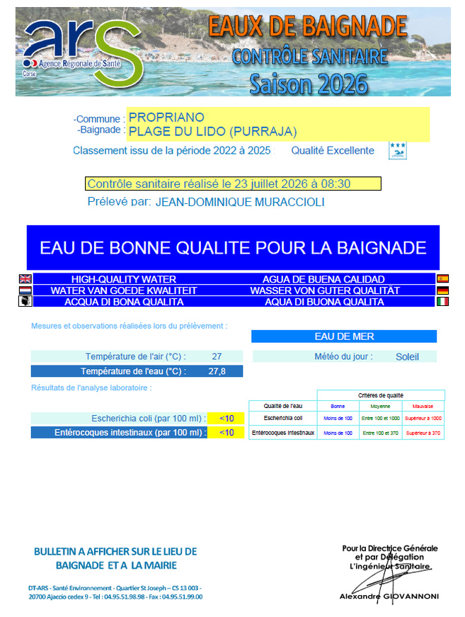🟢 🌊 Réouverture à la baignade : Plage du Lido - Purraja ✅
