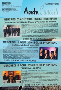 AOÛT 2016 > Concerts en l'Eglise de Propriano AOÛT 2016 > Concerts en l'Eglise de Propriano