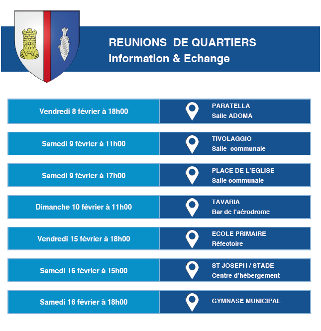 Réunions d'information & d'échange sur votre quartier Réunions d'information & d'échange sur votre quartier