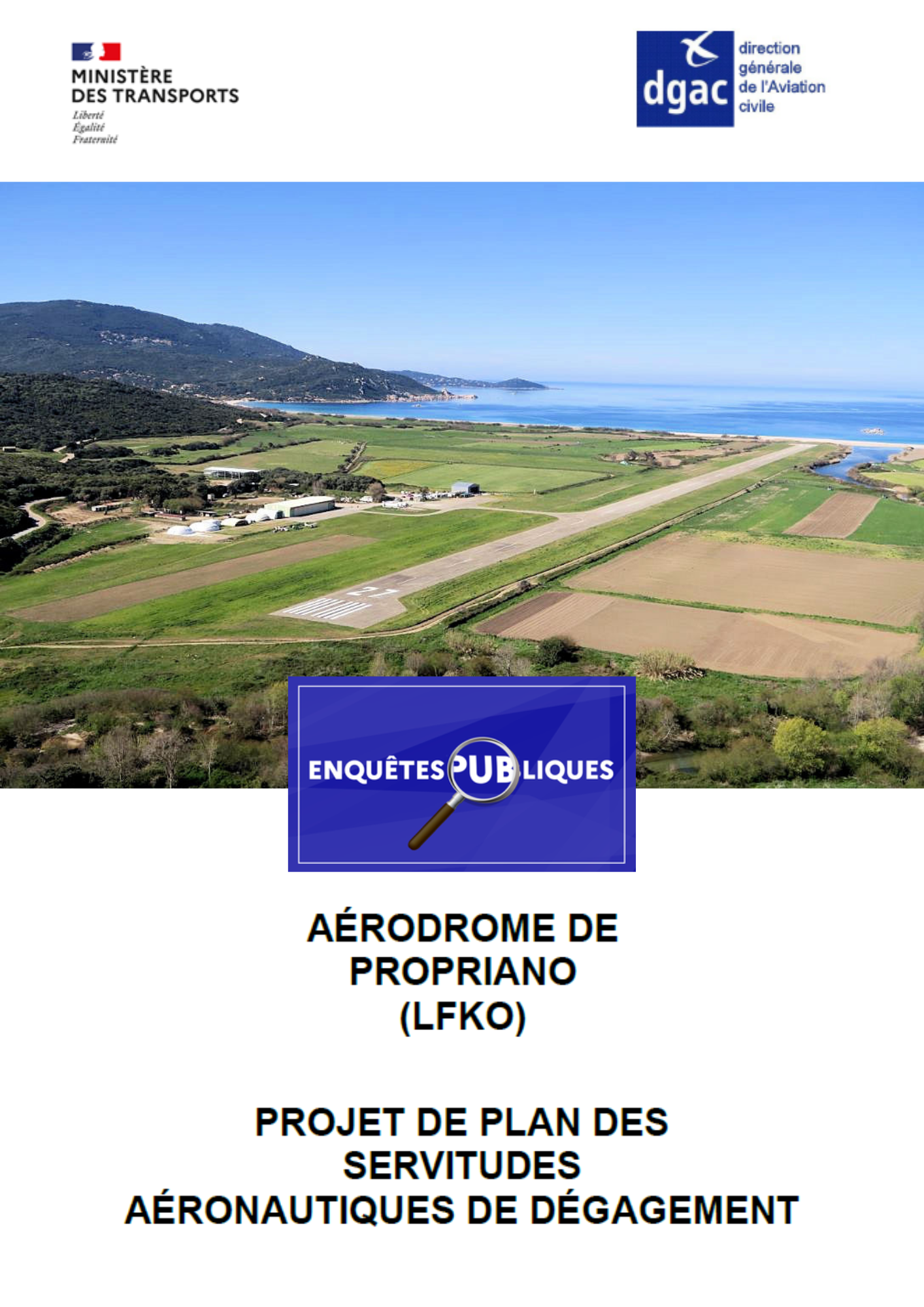 Enquête publique en vue de l'Établissement du plan de servitudes aéronautiques de dégagement de l’aérodrome de Propriano