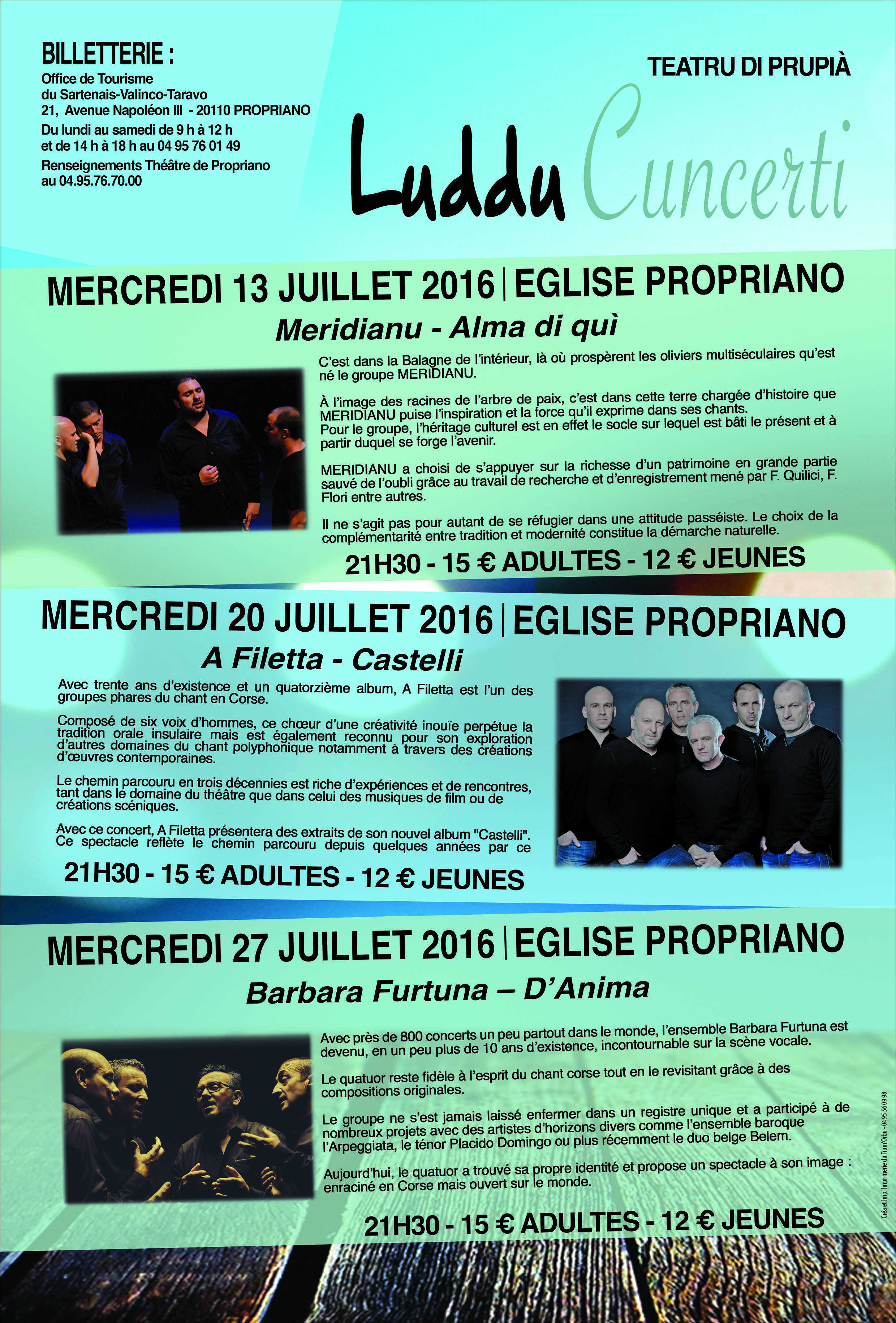 Juillet 2016 > Concerts en l'Eglise de Propriano