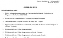 Réunion du conseil municipal du 1er décembre 2017 - 14h00